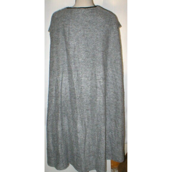 New Womens L NWT Christina Karin Designer Gray Cape Dress Sleeveless Zip Front - Picture 5 of 12